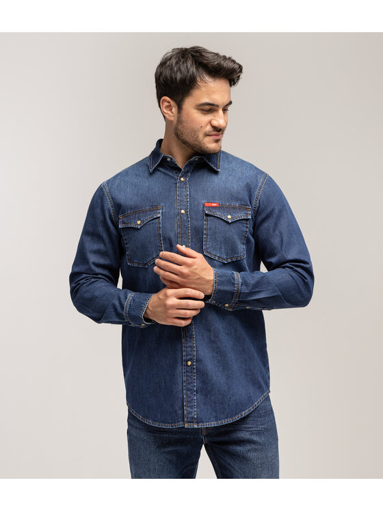 Lee Cooper Lee Cooper Koszula jeansowa KADIR 3212 Niebieski Regular Fit