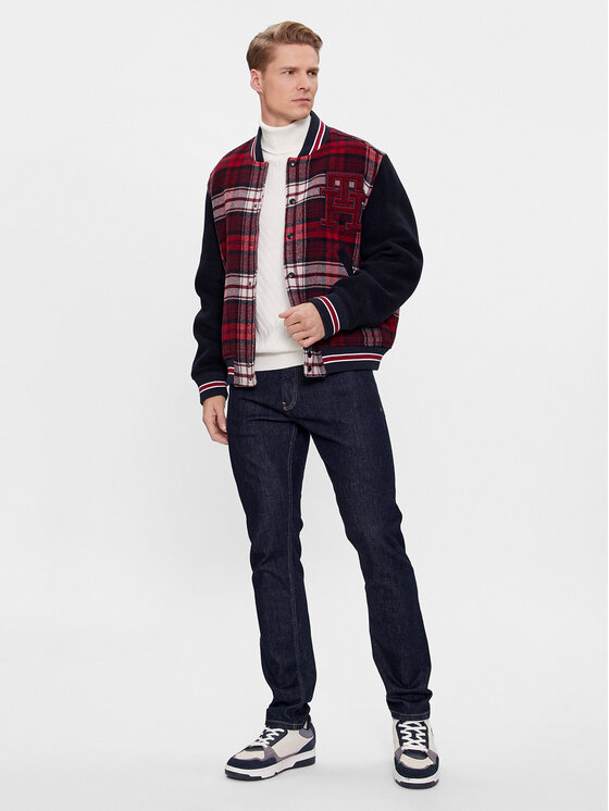 Tommy Hilfiger Tommy Hilfiger Kurtka bomber Varsity MW0MW34023 Czerwony Regular Fit