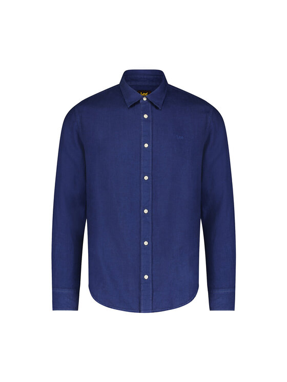 Lee Lee Koszula PATCH SHIRT IN MEDIEVAL BLUE Granatowy Regular Fit