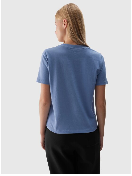 4F 4F T-Shirt 4FWAW24TTSHF1650 Μπλε Regular Fit