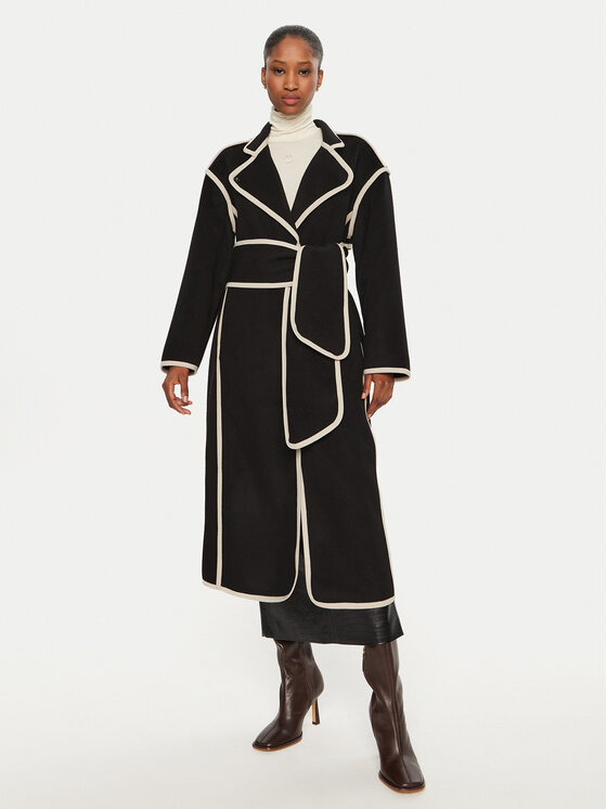 Bruuns Bazaar Bruuns Bazaar Palton de lână Abulas BBW4143 Negru Loose Fit