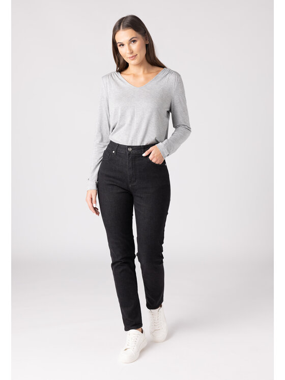 QUIOSQUE QUIOSQUE Kalhoty z materiálu QUIOSQUE 3VD001299 Černá Regular Fit