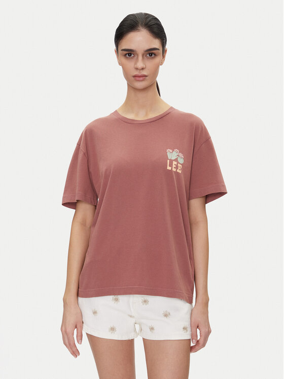 Lee Lee Тишърт Vintage 112363834 Розов Relaxed Fit