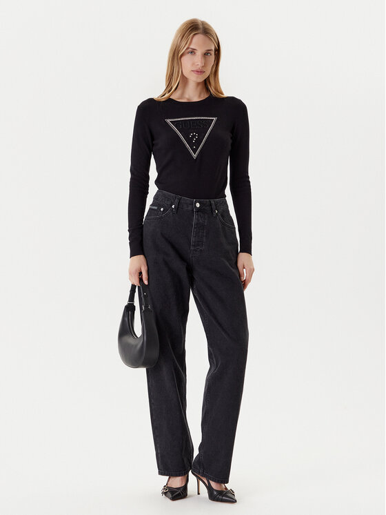 Guess Guess Pulover W5YR23 Z2NQ2 Negru Regular Fit