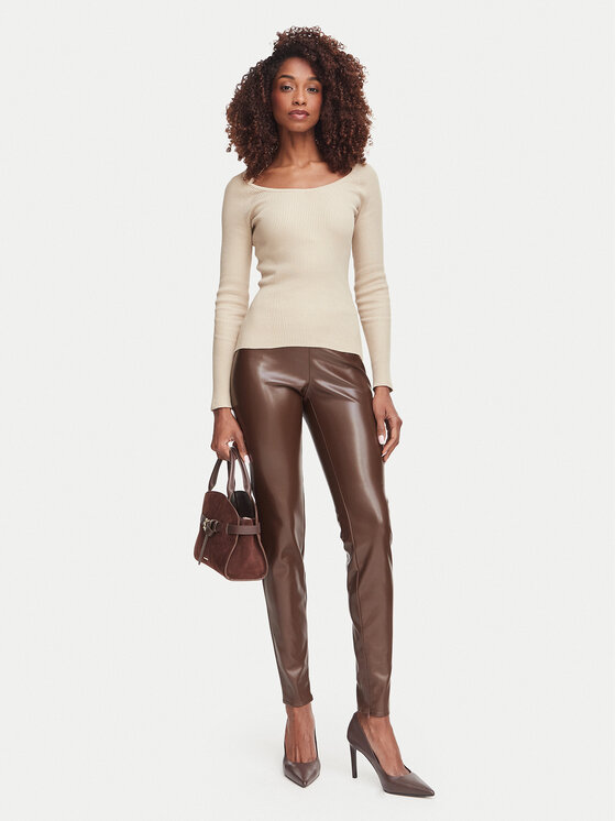 Guess Guess Colanți W4BB18 WGIK0 Kaki Slim Fit