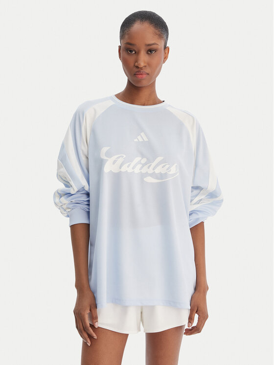 adidas adidas Bluza House Of Tiro JY7639 Svetlo modra Loose Fit