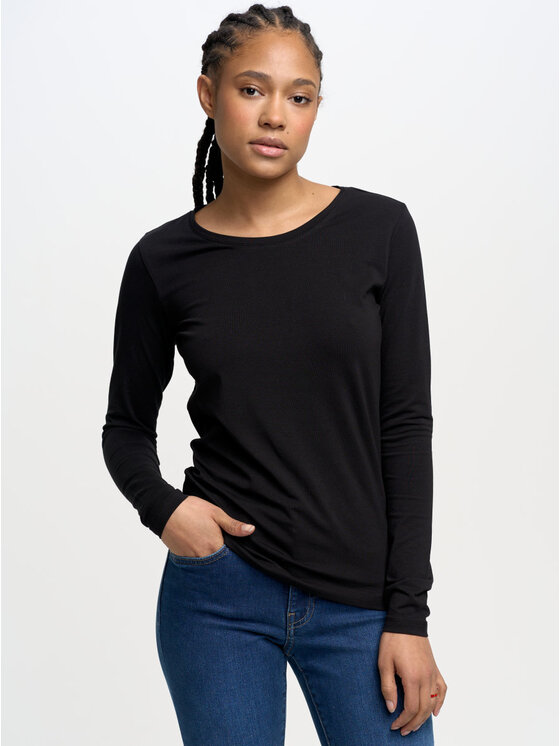 BIG STAR BIG STAR Bluzka supiclassicala_906 Czarny Slim Fit