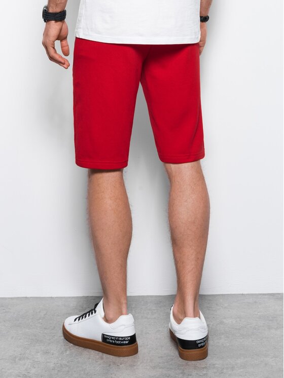 Ombre Ombre Szorty sportowe W239 Czerwony Regular Fit