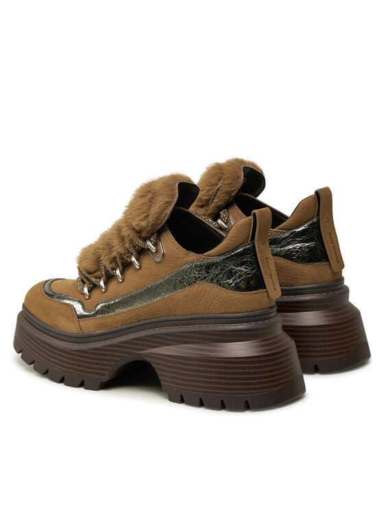 MICHAEL Michael Kors MICHAEL Michael Kors Nizki čevlji Shiloh Bootie 40F4SSFE8L Rjava