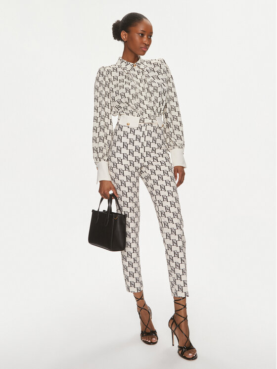 Elisabetta Franchi Elisabetta Franchi Riidest püksid PA-S14-41E2-V320 Ekrüüvärv Slim Fit