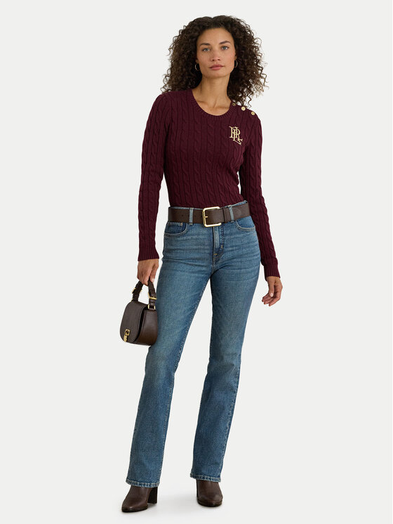 LAUREN RALPH LAUREN LAUREN RALPH LAUREN Svetr 200932223015 Bordó Slim Fit