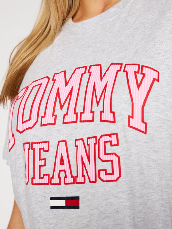 Tommy Jeans Marškinėliai Tjw Collegiate Logo DW0DW09075 Pilka Boyfriend Fit  • Modivo.lt
