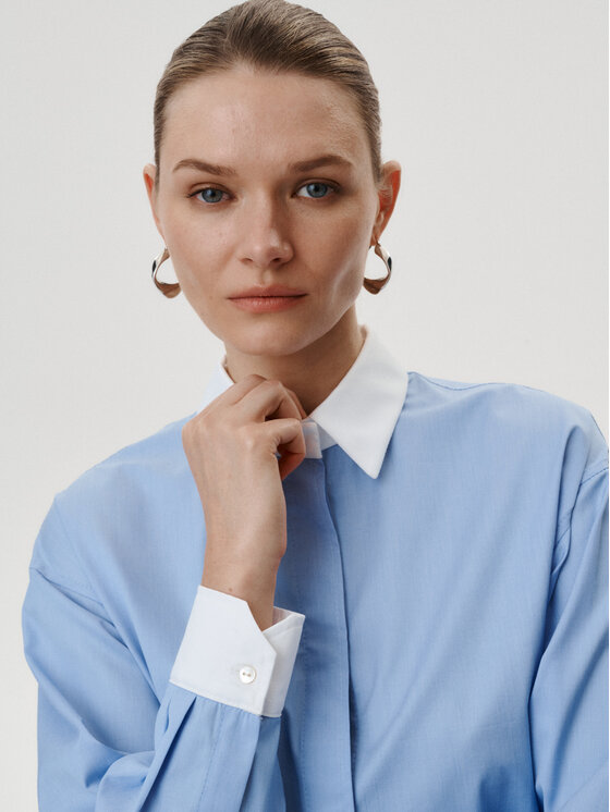 MARI PRETI MARI PRETI Camicia Nebbia Blu Regular Fit