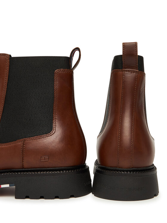 Tommy Hilfiger Tommy Hilfiger Členková obuv s elastickým prvkom Comfort Lwt FM0FM05591 Hnedá