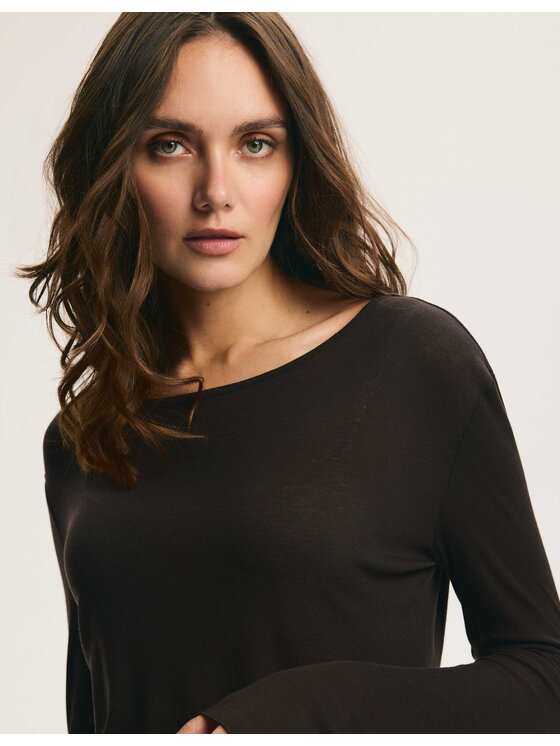 Esotiq Esotiq Bluzka 46062 Brązowy Regular Fit