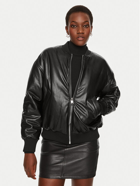 Silvian Heach Silvian Heach Яке от имитация на кожа Tady GPA24018GB Черен Regular Fit