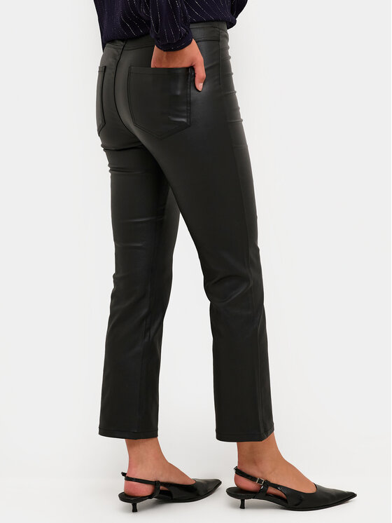 Kaffe Kaffe Hose aus Kunstleder Ada 10503875 Schwarz Slim Fit