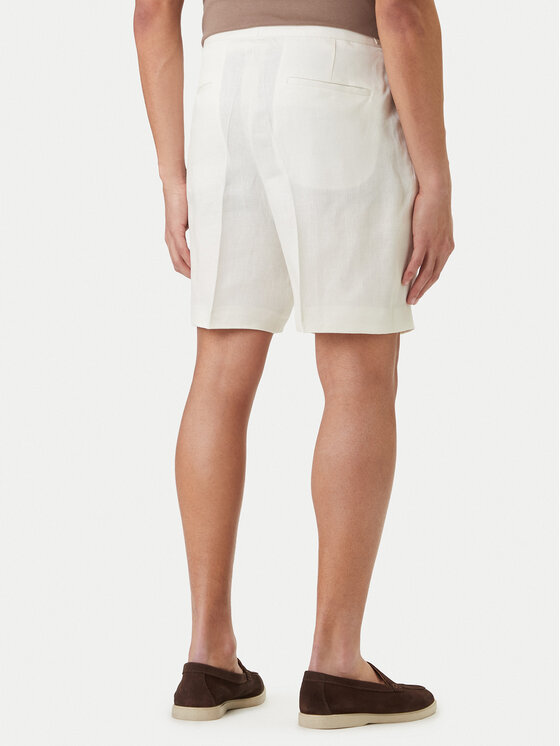 BOSS BOSS Kratke hlače iz tkanine H-Perin 50561858 Bela Tapered Fit