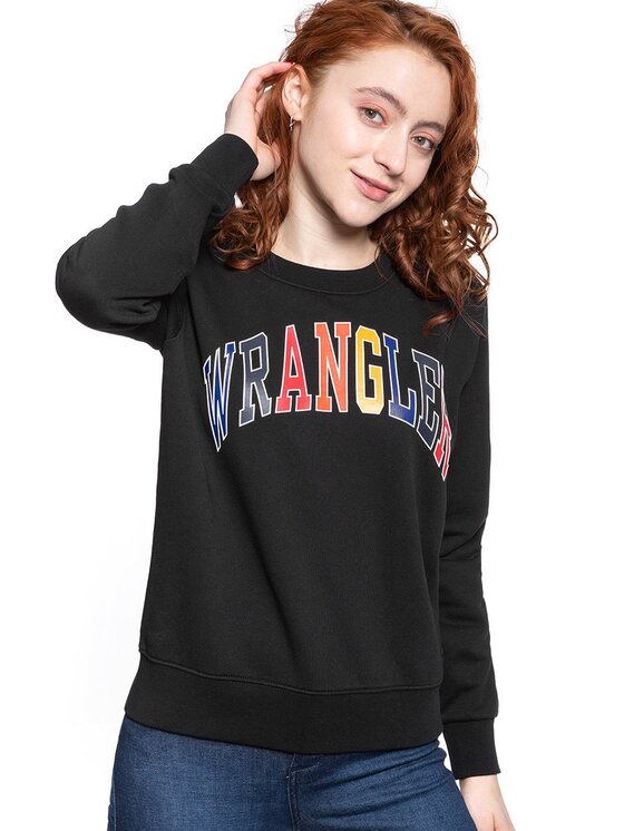 Wrangler Wrangler Felpa REGULAR SWEAT Nero Regular Fit