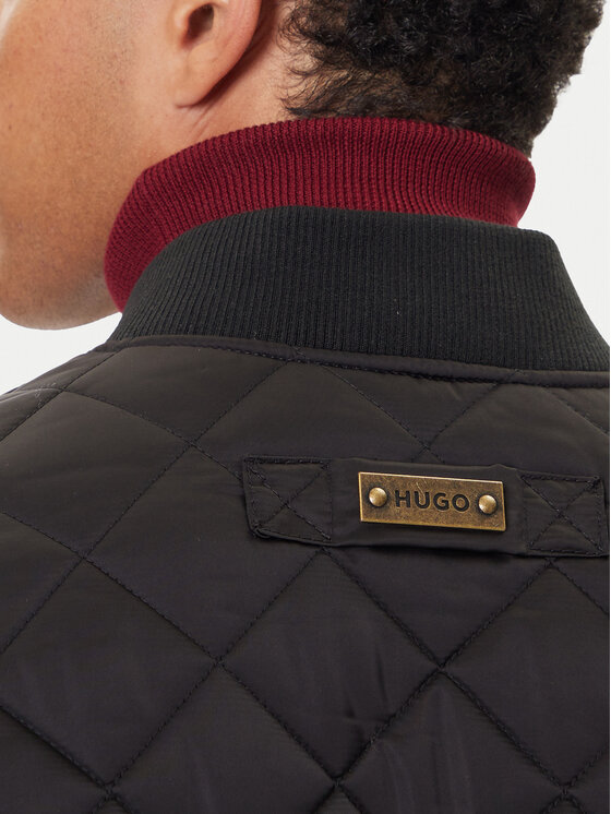 HUGO HUGO Bomber striukė Bicol2541 50546226 Juoda Regular Fit