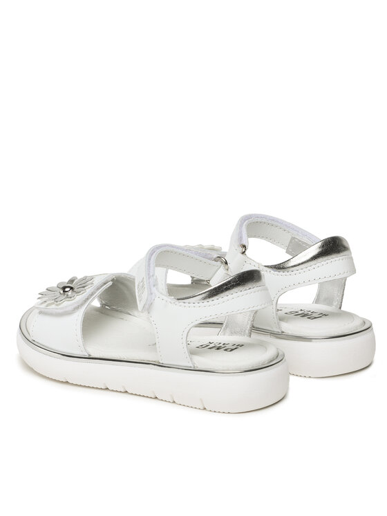 PRIMIGI Mädchen Sandalen – Bequeme Flache Sandale Mit Klettverschluss In Weiß & Mehrfarbig
