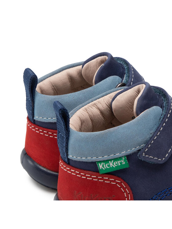 Bottines Kickers bleu marine garçon - BONZIP 2 MARINE ROUGE VERT