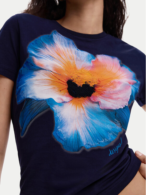 Desigual Desigual T-Shirt Estocolmo 26SWTK03 Tmavomodrá Regular Fit