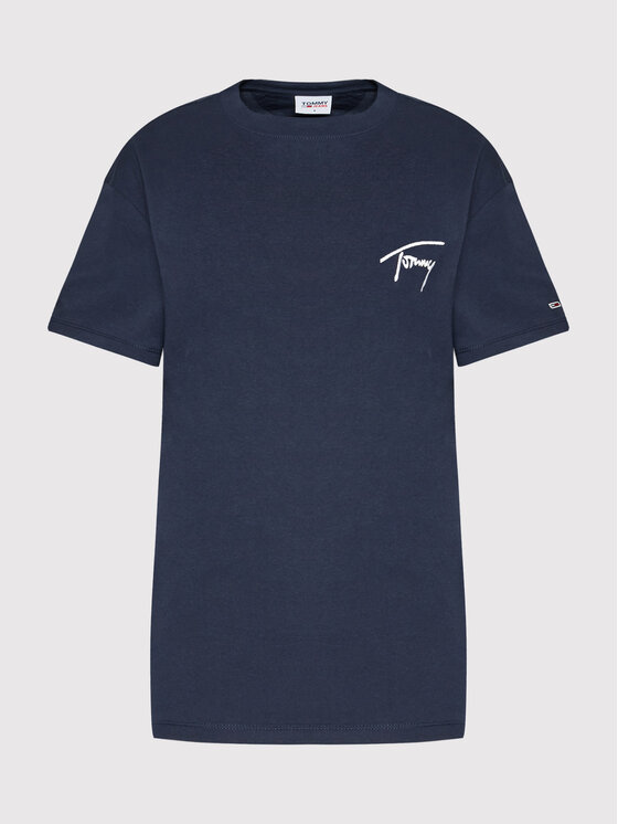 Tommy Jeans Tommy Jeans Tricou Signature DW0DW12940 Bleumarin Relaxed Fit