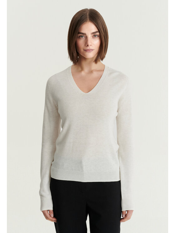 TATUUM TATUUM Sweter MERSA Kremowy Classic Fit