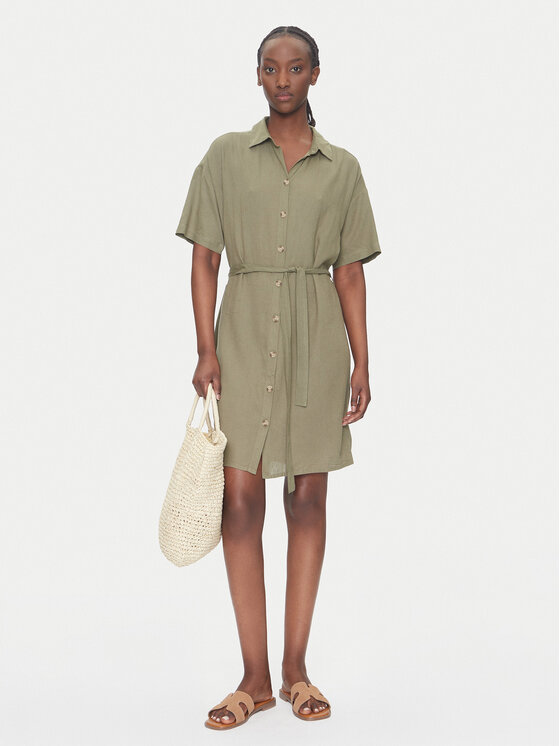 Vero Moda Vero Moda Rochie tip cămașă Thea 10333791 Verde Loose Fit