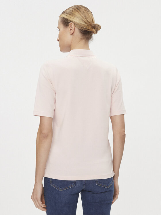 Tommy Hilfiger Tommy Hilfiger Тениска с яка и копчета 1985 WW0WW37820 Розов Regular Fit
