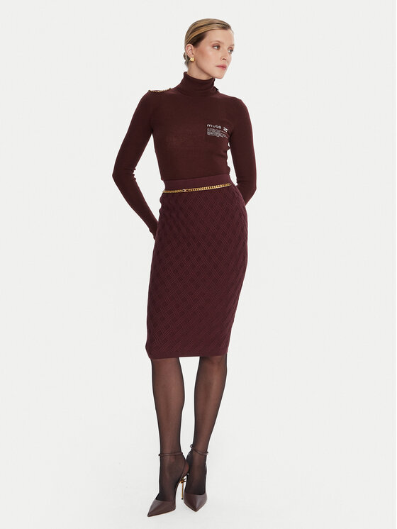 Elisabetta Franchi Elisabetta Franchi Bluză cu gât MK-43B-57E2-V320 Vișiniu Regular Fit