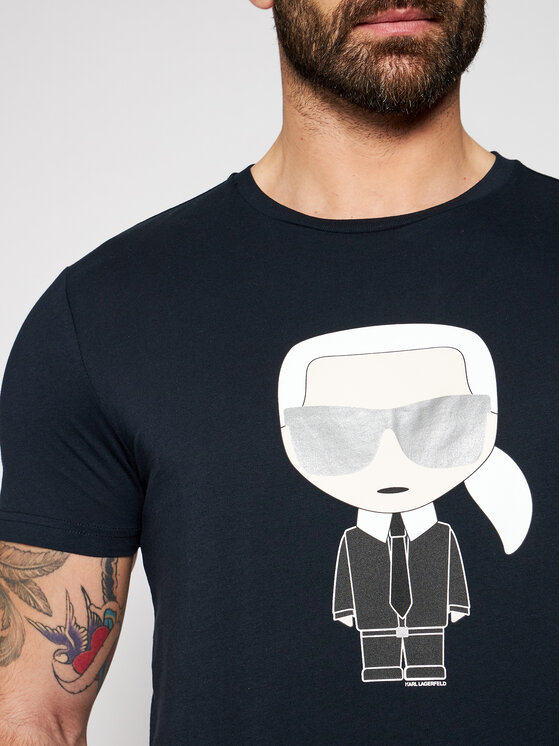 KARL LAGERFELD KARL LAGERFELD T-shirt Crewneck 755061 511251 Blu scuro Regular Fit