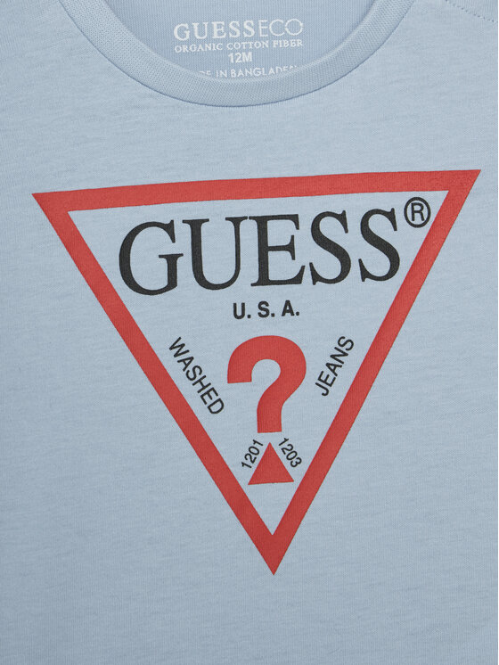 Guess Guess T-Shirt N73I55 K8HM0 Błękitny Regular Fit