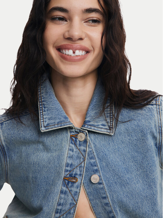 Desigual Desigual Jeansjacke Houston 25SWED06 Blau Regular Fit