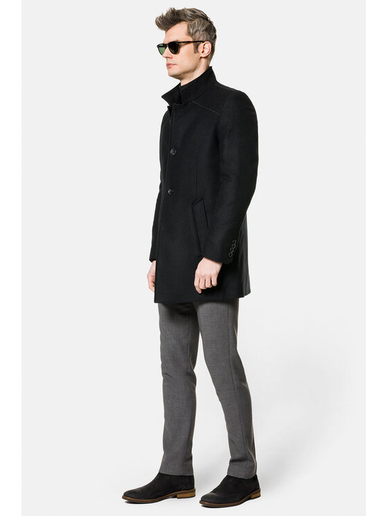 Lancerto Lancerto Płaszcz wełniany Haga KU054222000003 Czarny Regular Fit
