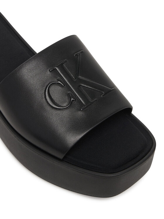 Calvin Klein Calvin Klein Nazouváky Flatf Sndl Lth Mg HW0HW03026 Černá