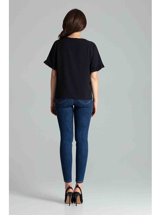 Lenitif Lenitif Blusa L052 Nero Regular Fit
