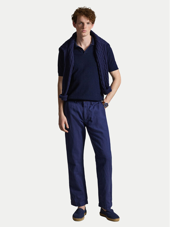 Polo Ralph Lauren Polo Ralph Lauren Kalhoty z materiálu 710A13235002 Tmavomodrá Classic Fit