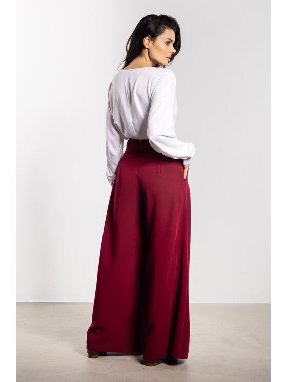 Awama Awama Pantaloni da donna A743 Bordeaux Basic Fit