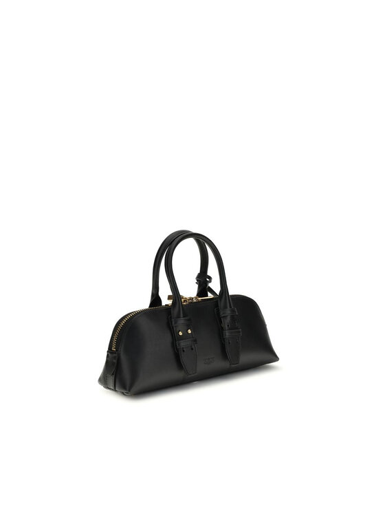 PINKO PINKO Borsetta Black Calf Leather Bos Taurus Hand Nero