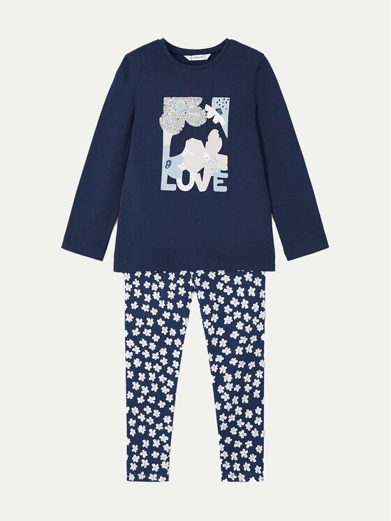 Mayoral Mayoral Set bluză și leggings 4713 Bleumarin Regular Fit