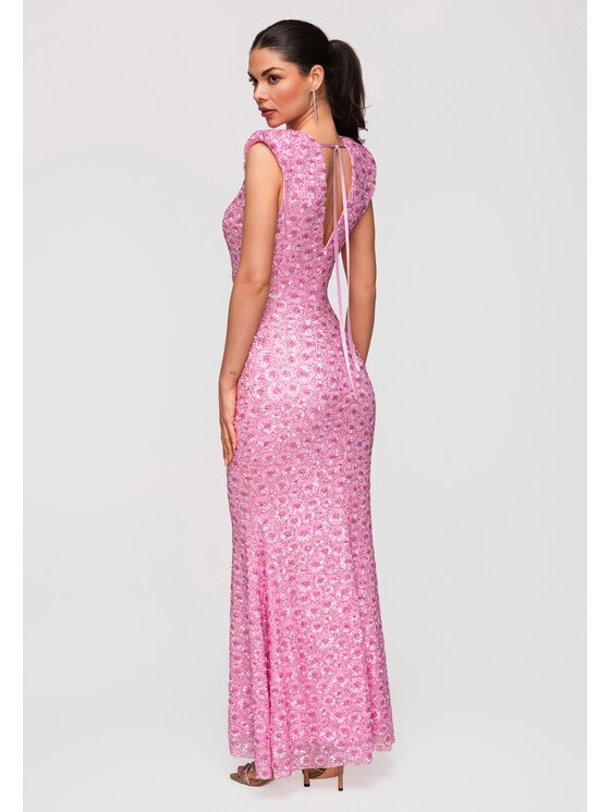 Ombre Ombre Sukienka wieczorowa LA-OM-DLR341 Różowy Slim Fit