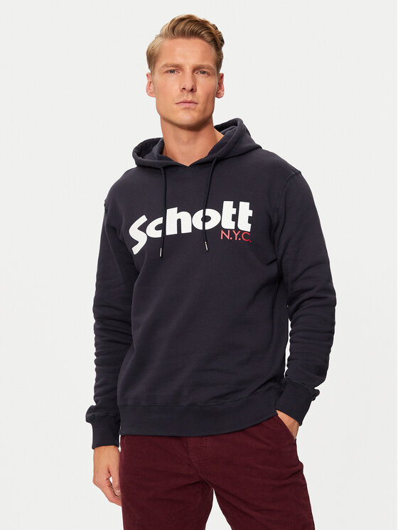 Férfi Pulóver SCHOTT N.Y.C., Méret: S, Sötétkék, SWHOOD
