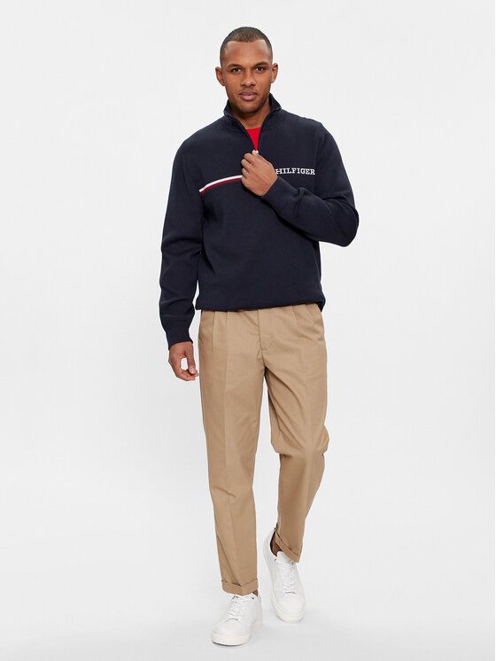 Tommy Hilfiger Tommy Hilfiger Džemper Global Stripe MW0MW33508 Tamnoplava Regular Fit