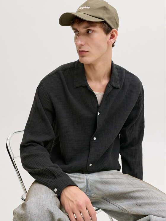 Jack & Jones Jack & Jones Cămașă Nantucket 12291804 Negru Relaxed Fit