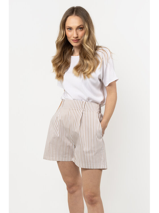 Awama Awama Spodnie damskie A719 Beżowy Basic Fit