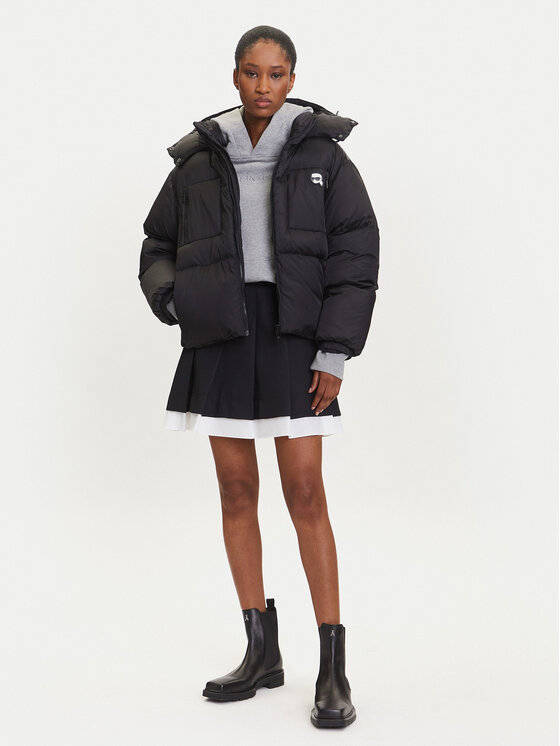 KARL LAGERFELD KARL LAGERFELD Zimní bunda A3W15020 Černá Regular Fit