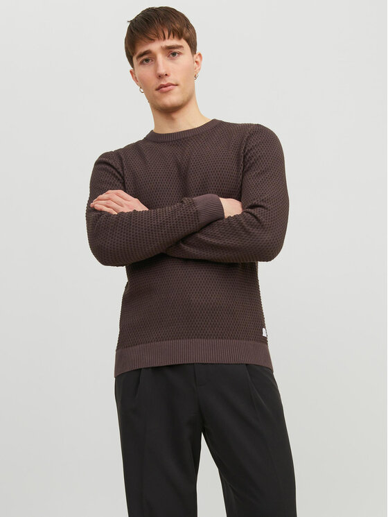 Jack&Jones Džemperis 12212816 Brūns Regular Fit