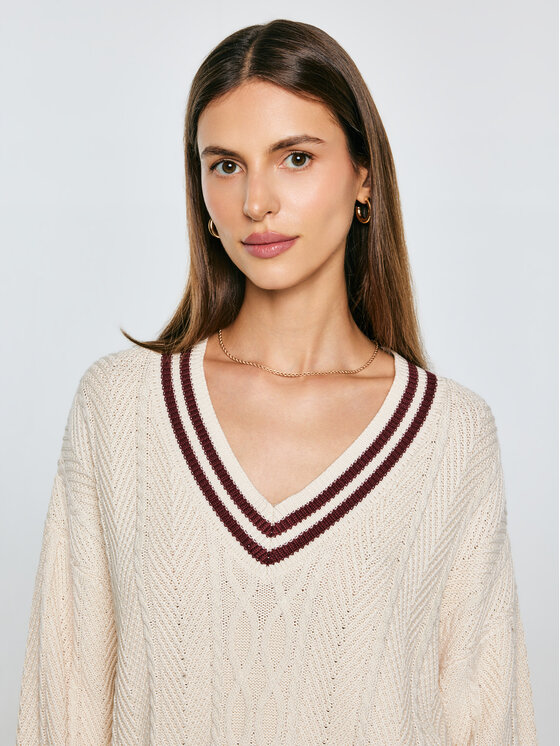 BIG STAR BIG STAR Sweter CYNTYLIA Kremowy Comfort Fit